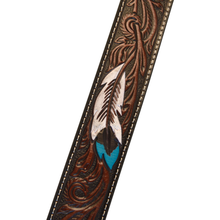 ARIAT Cowboy Western Country Leather Buckle Brown 西部牛仔皮帶-細節圖2