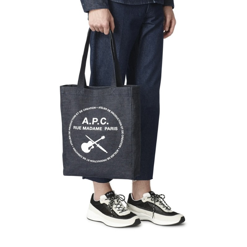 台灣現貨 A.P.C Guitare Poignard tote bag 牛仔手提包 INDIGO 吉他款-細節圖6