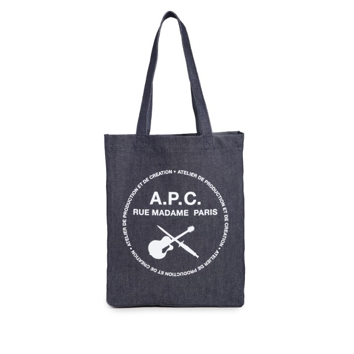 台灣現貨 A.P.C Guitare Poignard tote bag 牛仔手提包 INDIGO 吉他款-細節圖7