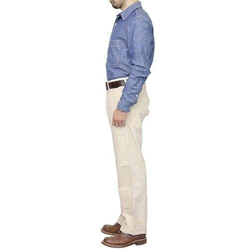 復刻 Derrickman 魚骨紋 9口袋工裝褲 高腰寬鬆直筒 重機褲 本色白 軍綠 工作褲