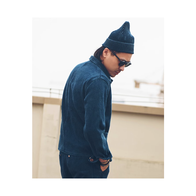 18OZ INDIGO 劍道服刺子繡藍染法式工裝外套 UNION KNOPF 媲美花囚犯Bleu De Travail-細節圖3