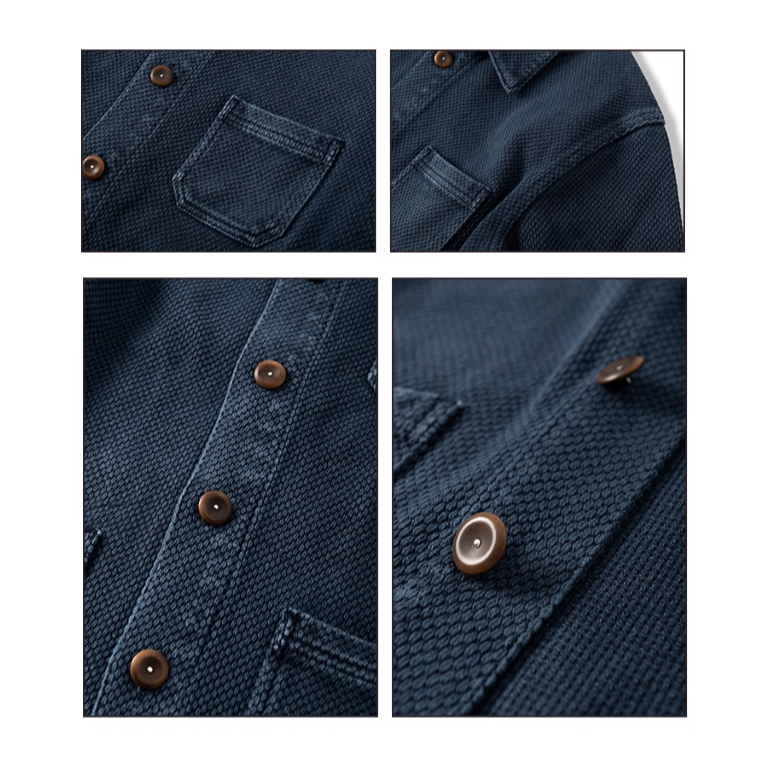 18OZ INDIGO 劍道服刺子繡藍染法式工裝外套 UNION KNOPF 媲美花囚犯Bleu De Travail-細節圖6