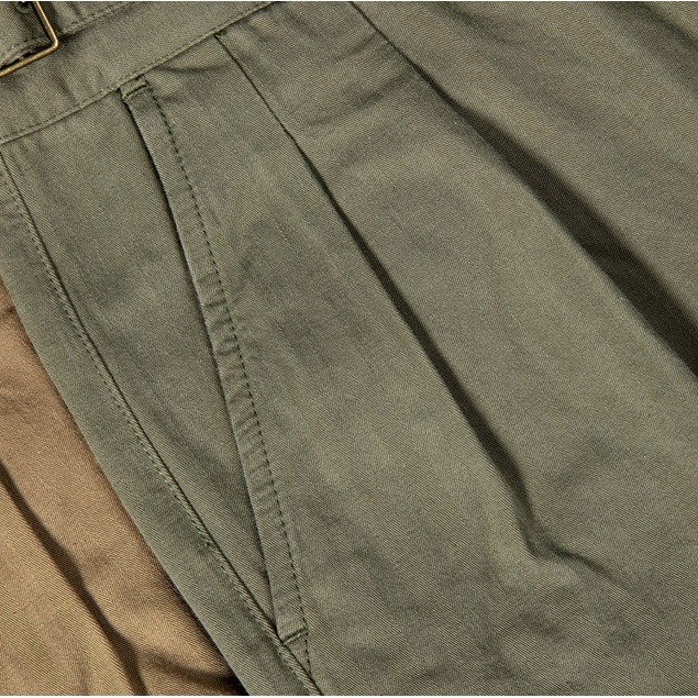 Gurkha Collection 270g 全手工縫製 牛角扣 長絨棉水洗 高腰雙折 腰間調節-細節圖5