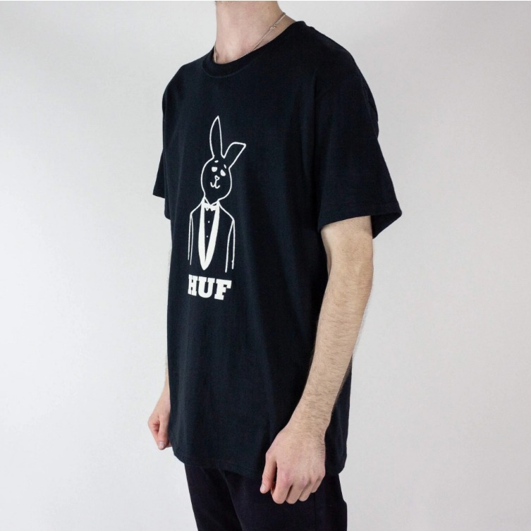 限量聯名款 HUF x Playboy Mr Playboy T-Shirt- Black T恤-細節圖4