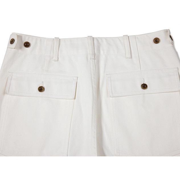 RT OG-107 本色白 HBT布料 魚骨紋 高腰 直腿 棕梠果實扣 WHITE DOVE OG107-細節圖7