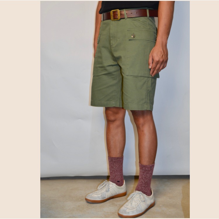 WW2 USMC P44 Herringbone Twill FATIGUES 魚骨紋短褲 膝上短褲 軍短褲 軍褲-細節圖3