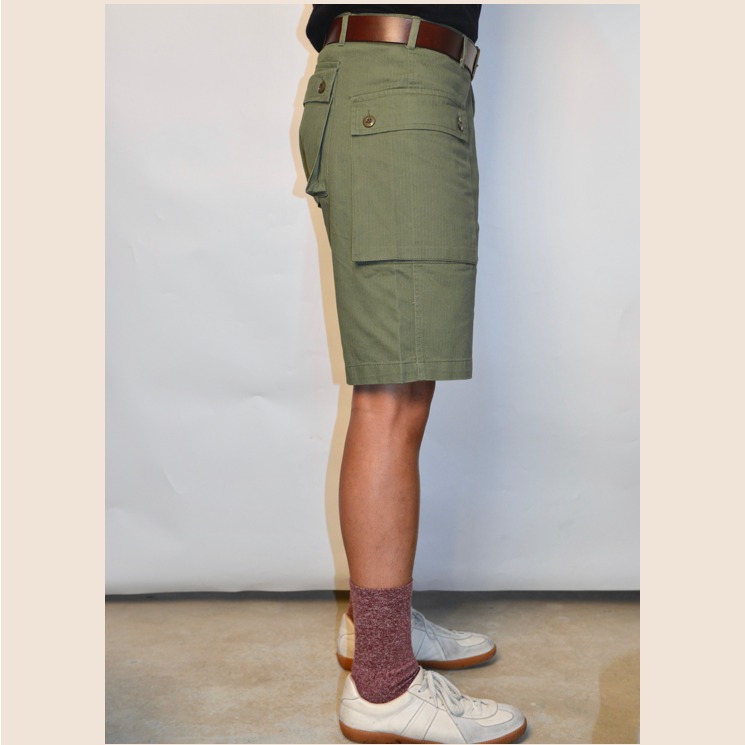WW2 USMC P44 Herringbone Twill FATIGUES 魚骨紋短褲 膝上短褲 軍短褲 軍褲-細節圖4