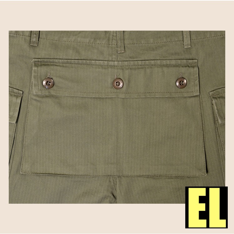 WW2 USMC P44 Herringbone Twill FATIGUES 魚骨紋短褲 膝上短褲 軍短褲 軍褲-細節圖6