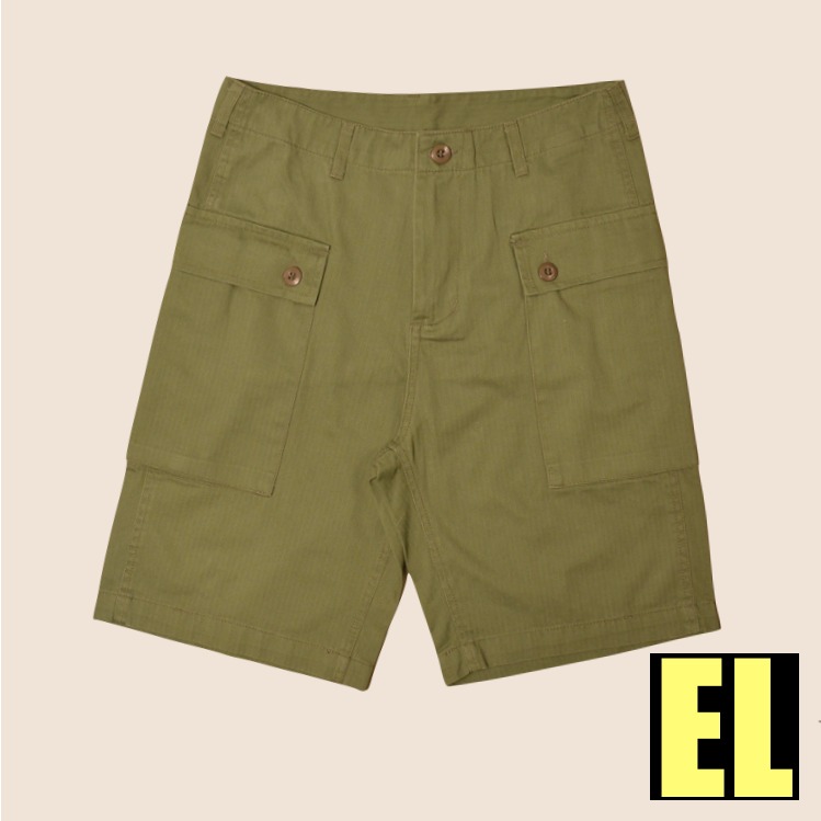 WW2 USMC P44 Herringbone Twill FATIGUES 魚骨紋短褲 膝上短褲 軍短褲 軍褲-細節圖7
