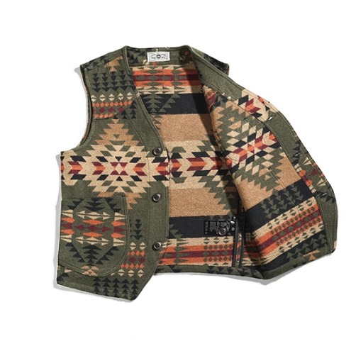 經典印地安圖騰 飛行毯馬甲 COUNTRY NAVAJO VEST BLANKET VEST 羊毛混紡-細節圖3