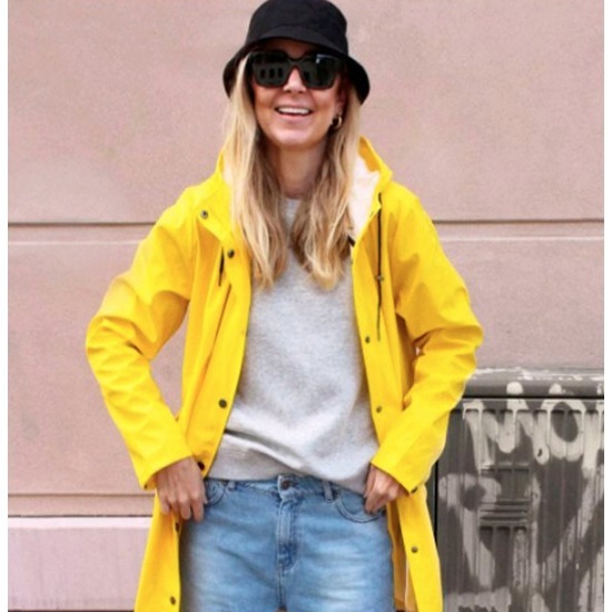 極度簡約 俐落修身 現貨秒發 MBYM 男女同款 丹麥雨衣 雨衣 風衣 中長版 連帽 風衣 長版風衣-細節圖2