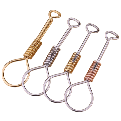 DECKER同款 純銅彈簧鑰匙圈鉤扣手工皮帶腰掛-細節圖2