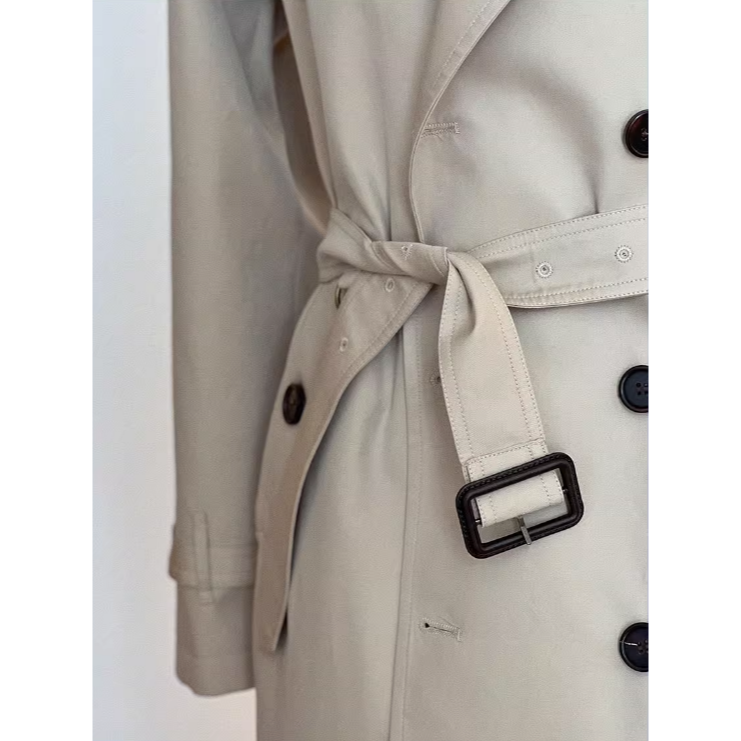 全新配色 TRENCH COAT 風衣 GABARDINE面料 長版風衣 雙排扣 插肩袖-細節圖4