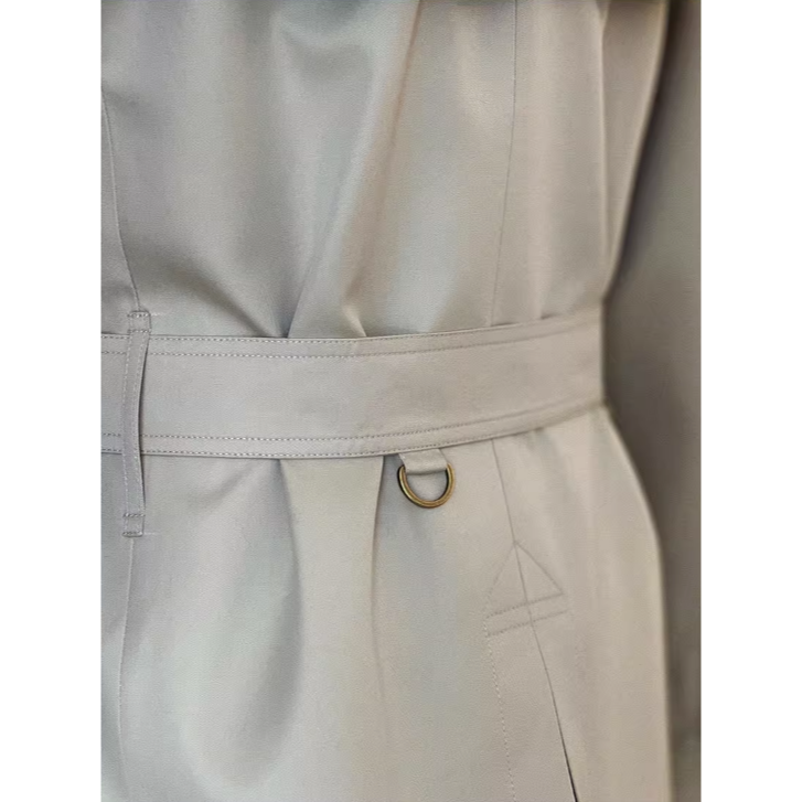 全新配色 TRENCH COAT 風衣 GABARDINE面料 長版風衣 雙排扣 插肩袖-細節圖5