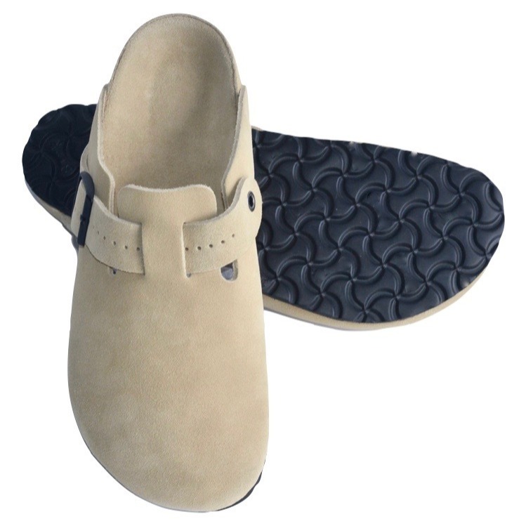 boston soft Footbed Suede Clog Taupe 反毛皮 牛皮洗水 Slip-On Clogs-細節圖5