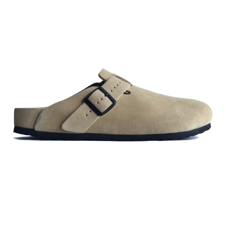 boston soft Footbed Suede Clog Taupe 反毛皮 牛皮洗水 Slip-On Clogs-細節圖6