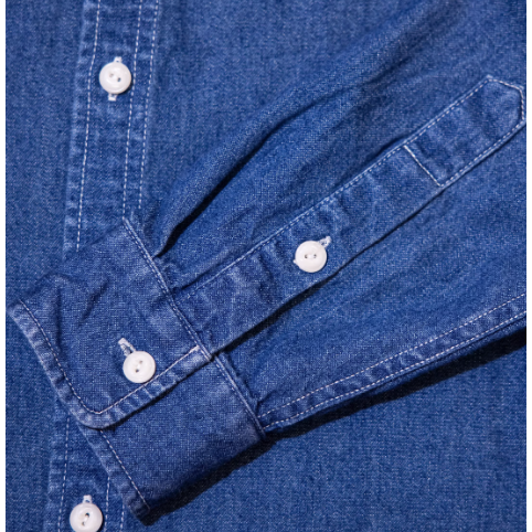 2024 60S Denim shirt 牛仔襯衫 8.5oz 酵素洗水 樹脂扣 IVY STYLE-細節圖4