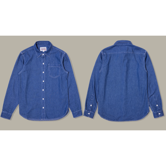 2024 60S Denim shirt 牛仔襯衫 8.5oz 酵素洗水 樹脂扣 IVY STYLE-細節圖9