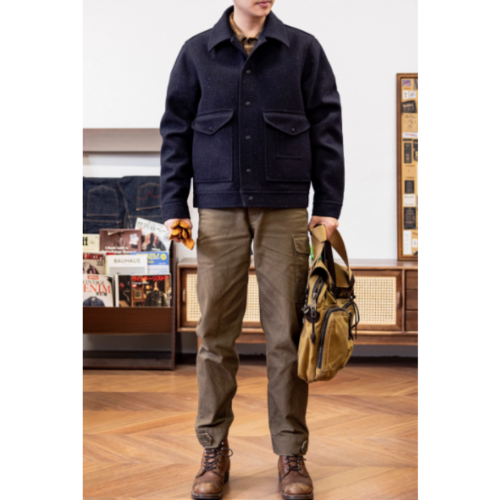 Mackinaw 100%羊毛工作夾克 彩織紗 重磅美式復古工裝夾克 Yellowstone同款 EL CAPITAL-細節圖5