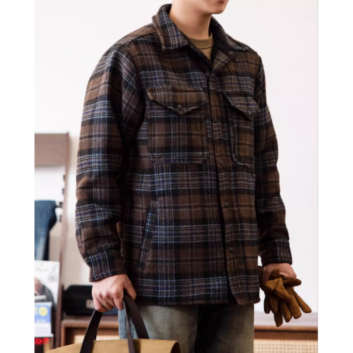 本季必入 復刻 JAC SHIRT 超抗磨損 50%羊毛面料 休閒工裝外套格紋襯衫-細節圖3