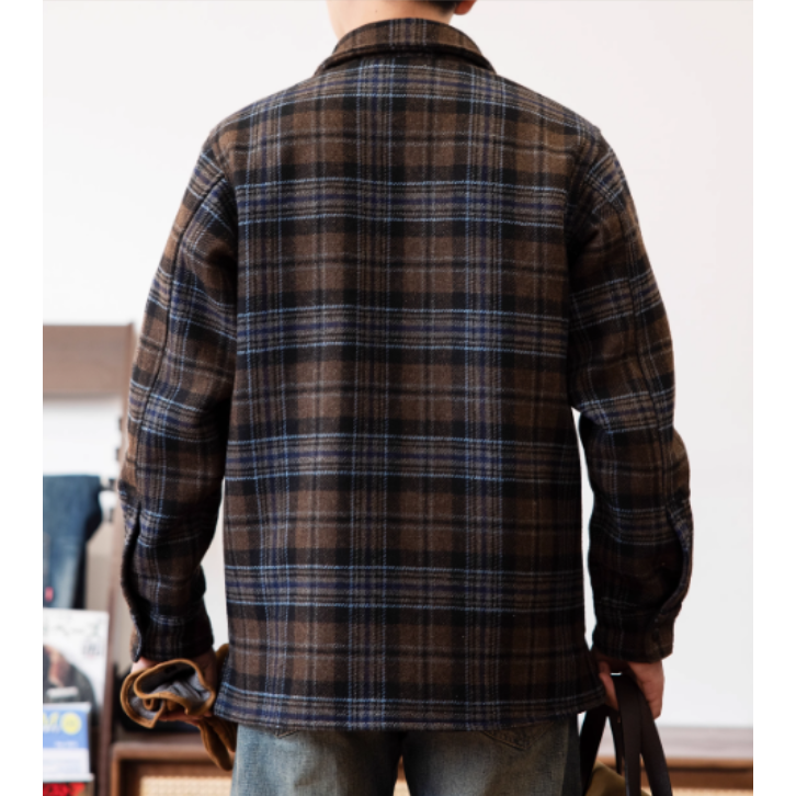 本季必入 復刻 JAC SHIRT 超抗磨損 50%羊毛面料 休閒工裝外套格紋襯衫-細節圖4