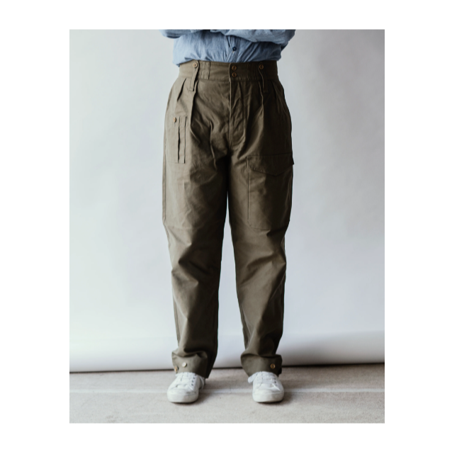 人氣定番款 1940S British Army Pants 10oz 錐形剪裁 天然果實扣 YKK拉鍊-細節圖2