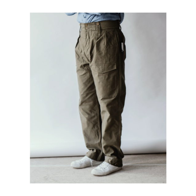 人氣定番款 1940S British Army Pants 10oz 錐形剪裁 天然果實扣 YKK拉鍊-細節圖3