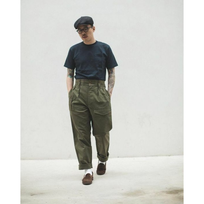 人氣定番款 1940S British Army Pants 10oz 錐形剪裁 天然果實扣 YKK拉鍊-細節圖4