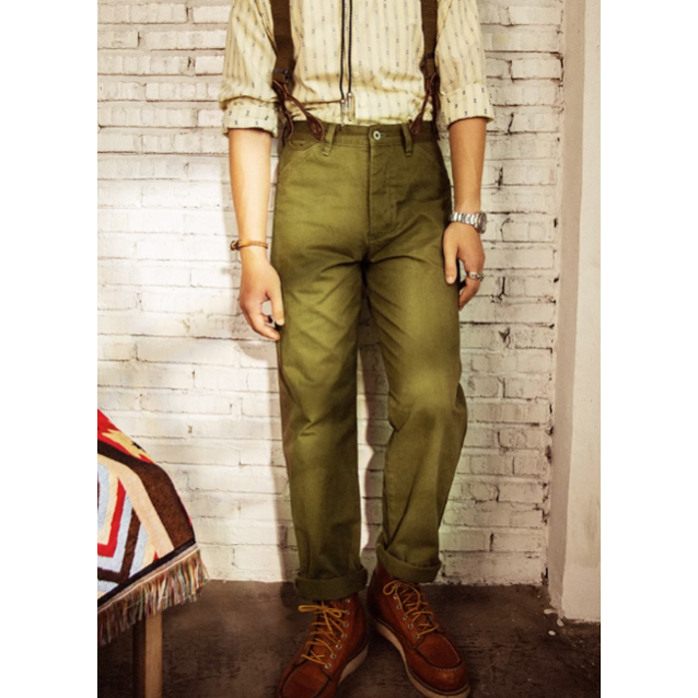 Buckle Back Field Chino Trouser 軍官褲 巴黎扣 酵素洗可上背帶 魚骨紋面料-細節圖5