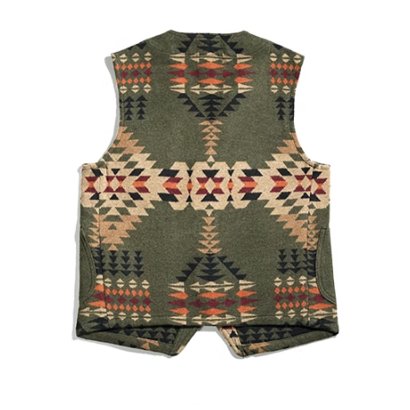 復刻 經典印地安圖騰 飛行毯馬甲 COUNTRY NAVAJO VEST BLANKET VEST 羊毛混紡-細節圖9