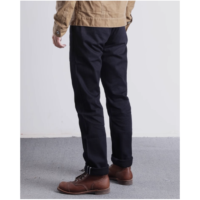 復刻 Officer trousers 14.5oz 雙染 修身中腰直筒 黑牛 YKK 拉鍊 EL CAPITAL-細節圖3