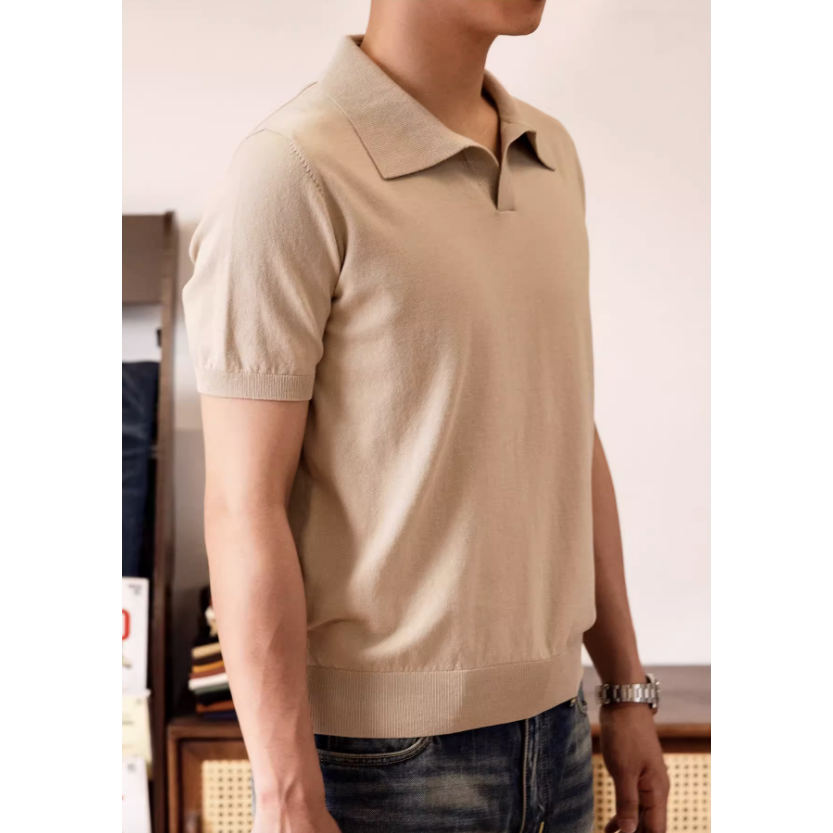 意式精選 針織馬球衫 一片領 羅紋袖口 POLO衫 高爾夫球衫 EL CAPITAL-細節圖2