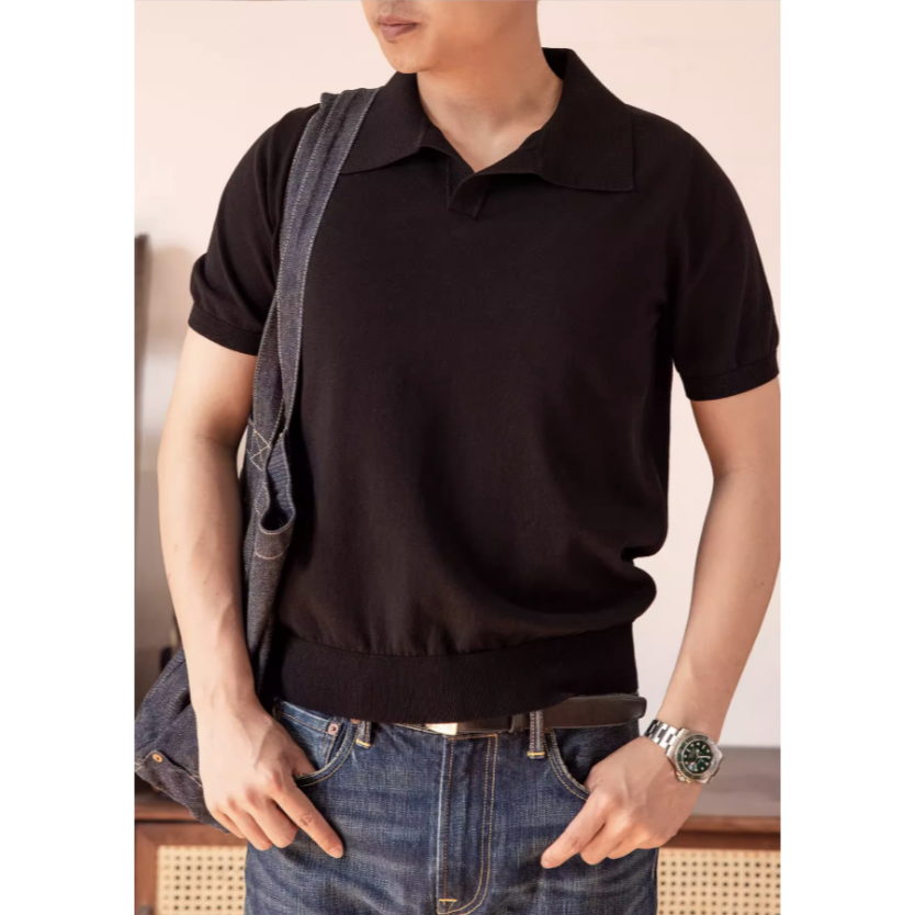 意式精選 針織馬球衫 一片領 羅紋袖口 POLO衫 高爾夫球衫 EL CAPITAL-細節圖3