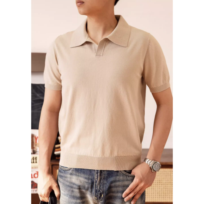 意式精選 針織馬球衫 一片領 羅紋袖口 POLO衫 高爾夫球衫 EL CAPITAL-細節圖4