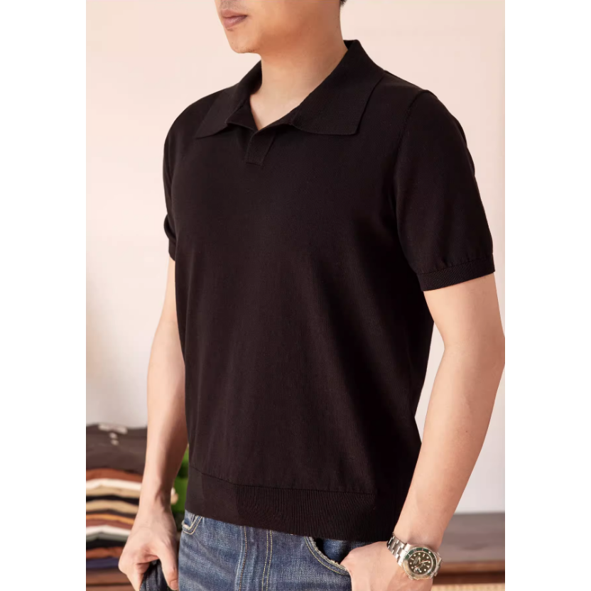 意式精選 針織馬球衫 一片領 羅紋袖口 POLO衫 高爾夫球衫 EL CAPITAL-細節圖5