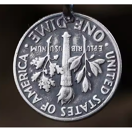 真金白銀 銀幣項鍊 925純銀 笑臉硬幣 LIBRTY 美分-細節圖2