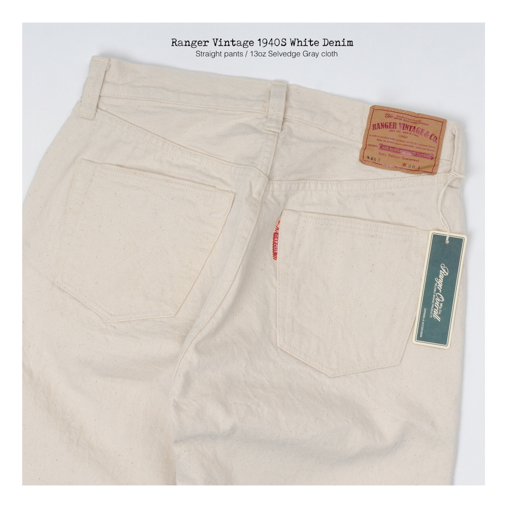 RANGER VINTAGE W403 赤耳白丹寧牛仔直筒長褲牛仔褲 定織定染 13oz EL CAPITAL-細節圖3