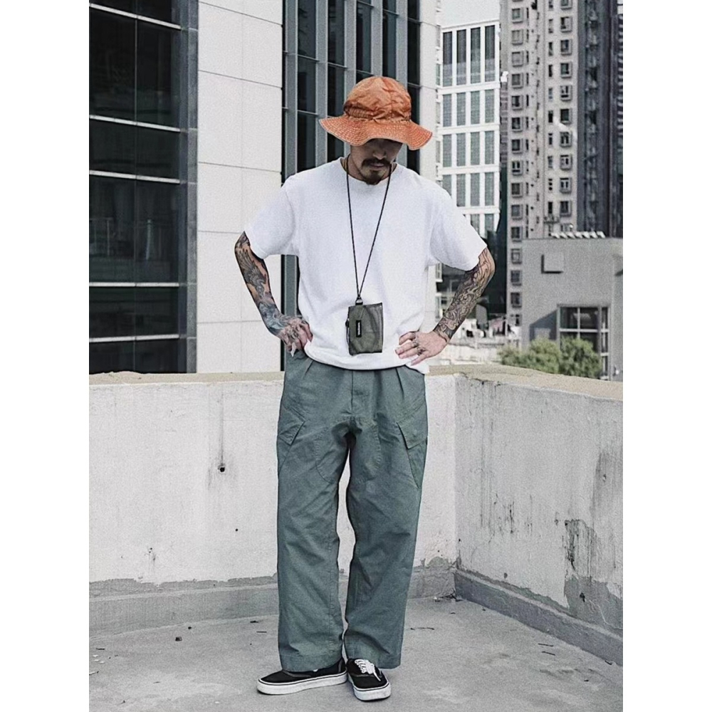 23ss 32S 雙針雙線 250G 長絨棉 小領口落肩短袖T-SHIRT CUSTOM LOOSE FIT-細節圖3