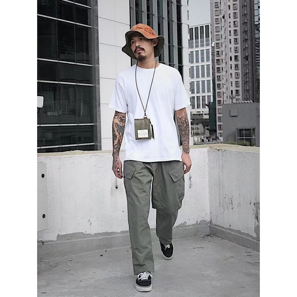 23ss 32S 雙針雙線 250G 長絨棉 小領口落肩短袖T-SHIRT CUSTOM LOOSE FIT-細節圖4