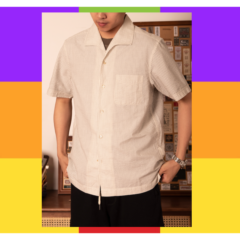 50S 條紋泡泡紗襯衫 ITALIAN Collar shirt EL CAPITAL-細節圖4