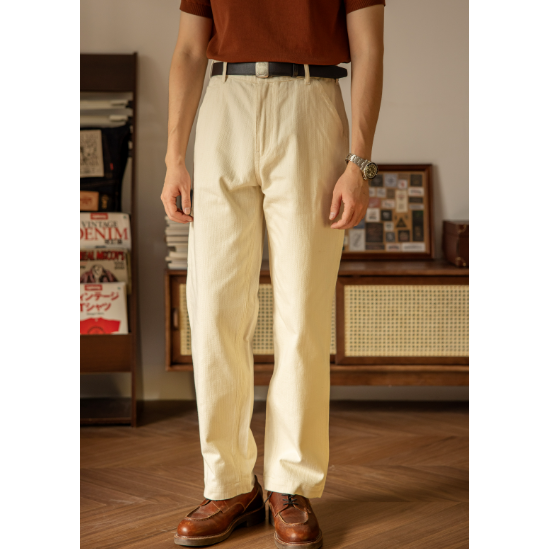 RT 米白色工裝褲 畫家褲 中高腰 寬鬆 工作褲 Painter Trousers-細節圖2