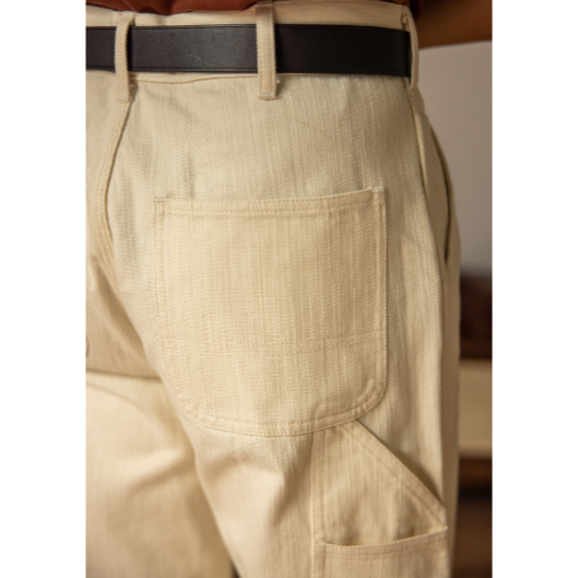 RT 米白色工裝褲 畫家褲 中高腰 寬鬆 工作褲 Painter Trousers-細節圖6