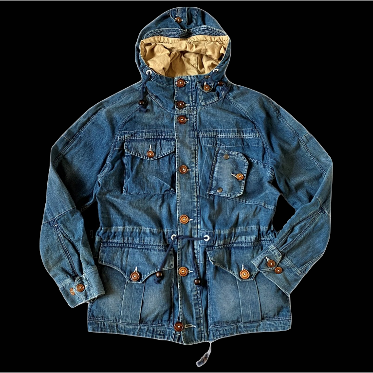 定番限定 23SS SCRIBBLER INDIGO 11oz純棉丹寧 犛牛骨鈕扣 TALON拉鍊 牛仔登山夾克-細節圖3