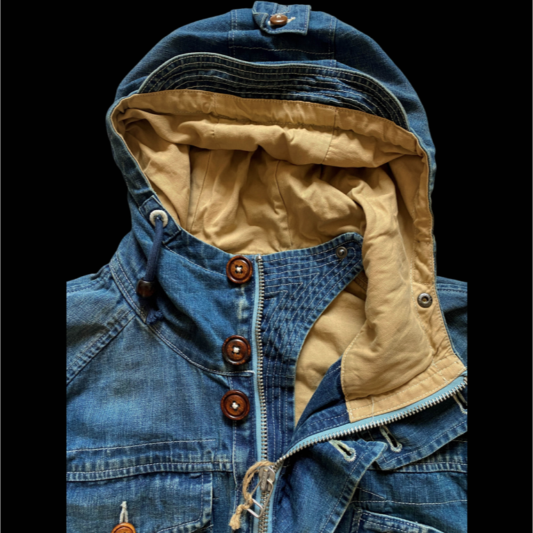 定番限定 23SS SCRIBBLER INDIGO 11oz純棉丹寧 犛牛骨鈕扣 TALON拉鍊 牛仔登山夾克-細節圖4