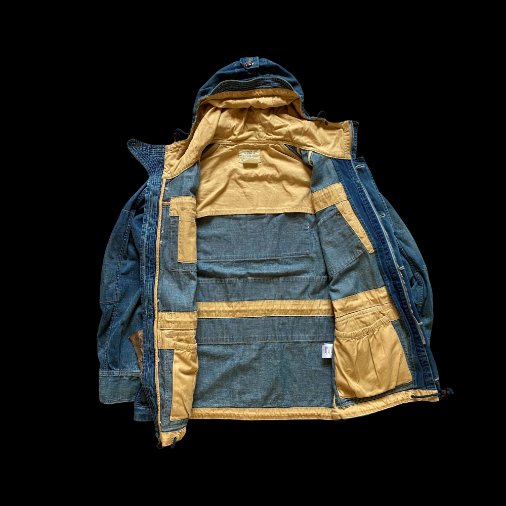 定番限定 23SS SCRIBBLER INDIGO 11oz純棉丹寧 犛牛骨鈕扣 TALON拉鍊 牛仔登山夾克-細節圖5