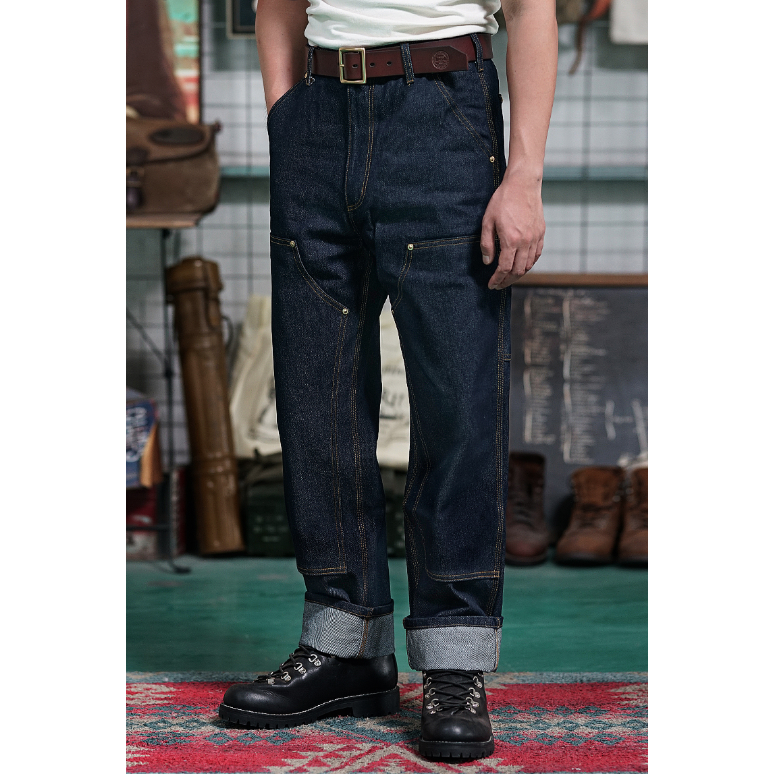 VINTAMERI 15oz b01 伐木工 工作褲 未脫漿 長絨棉復古工裝 EL CAPITAL-細節圖2