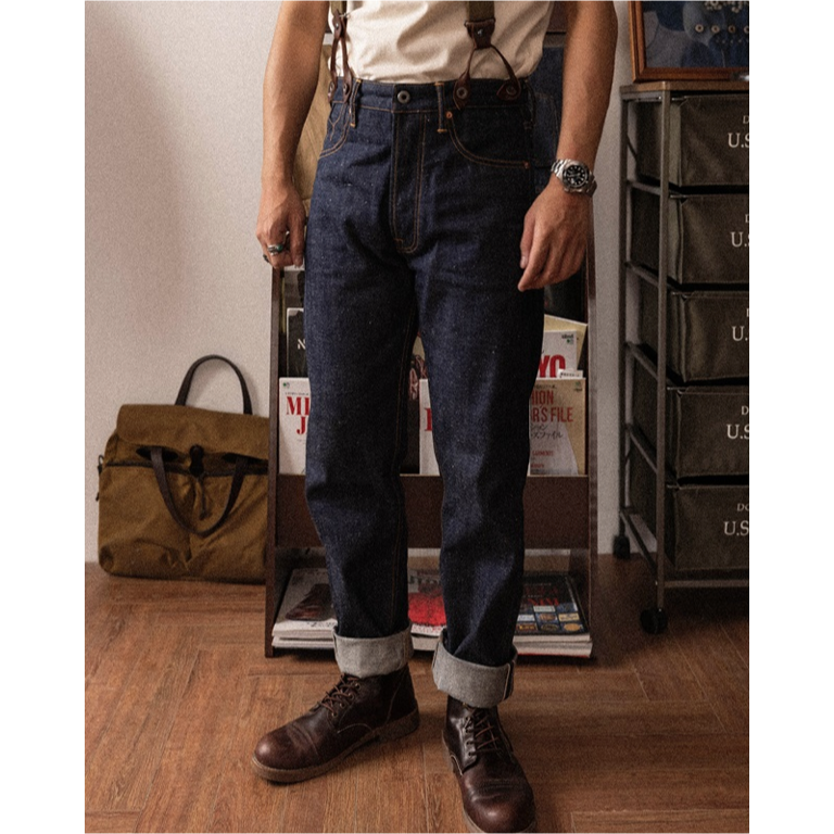 RT 復刻系列 200T 14oz 雪花棉 紅赤耳 巴黎扣 背帶扣 EL CAPITAL-細節圖7