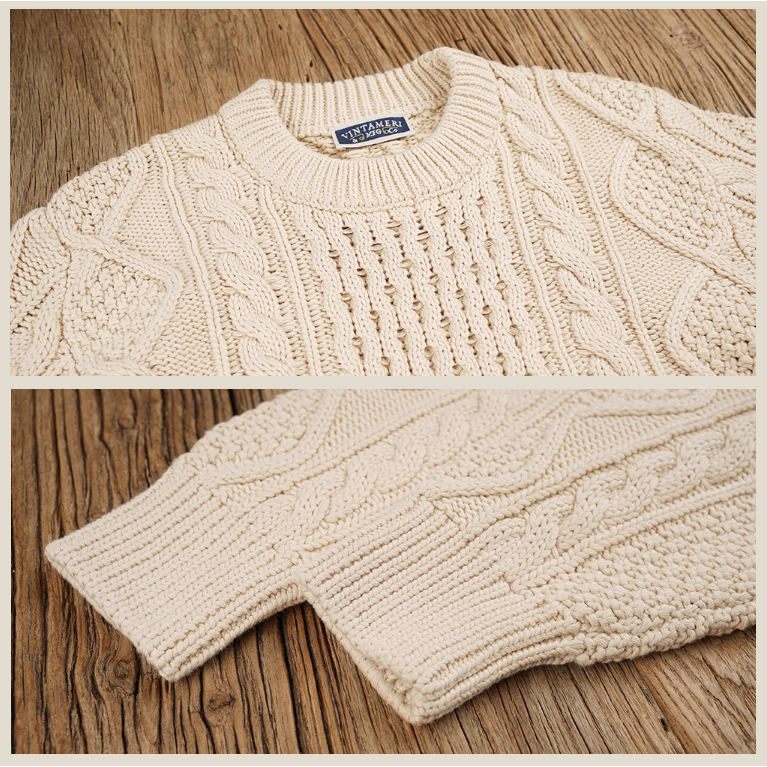 棒針粗麻花毛衣 Aran Jumper fisherman sweater EL CAPITCAL-細節圖4