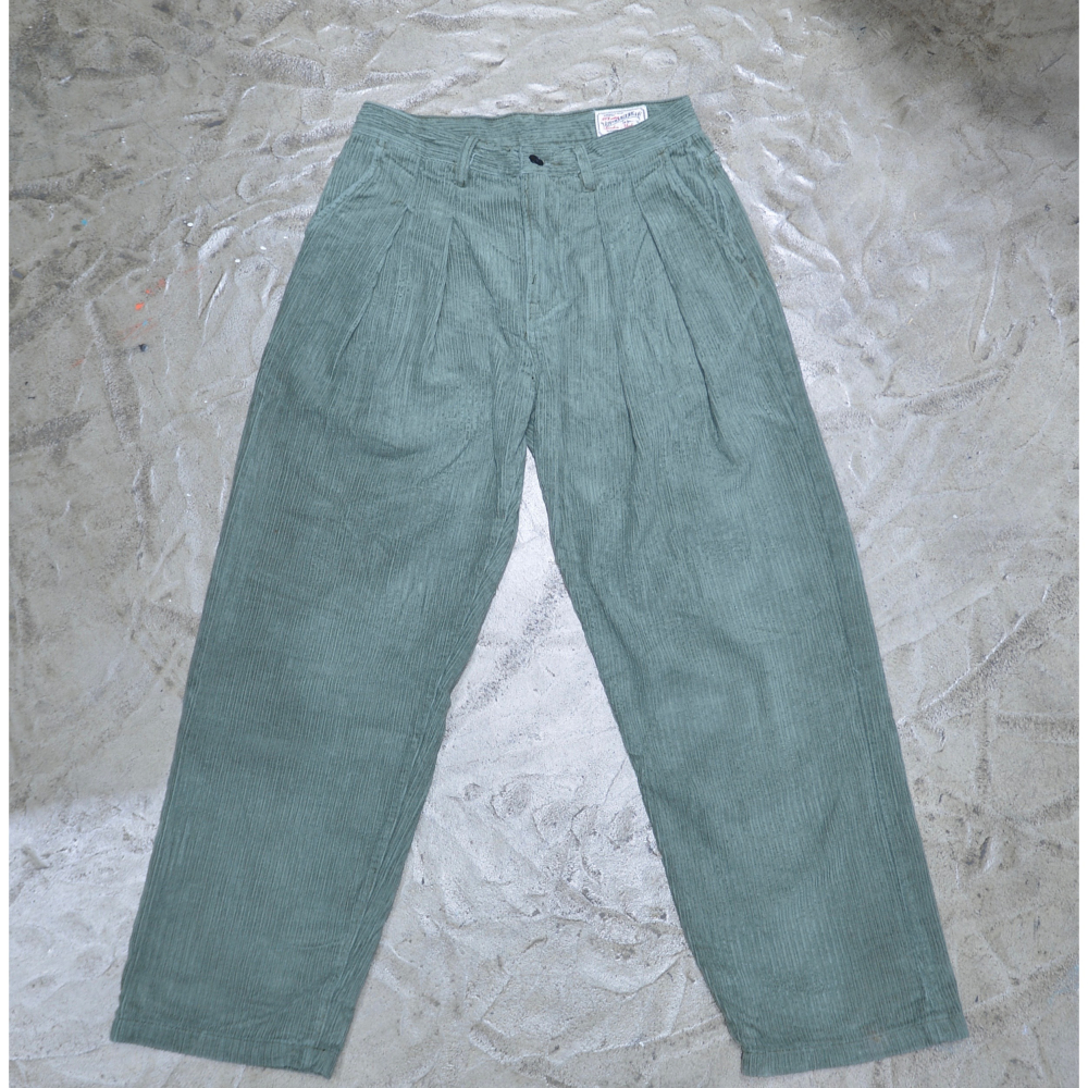 Green corduroy loose fit pants 法蘭絨長褲 EL CAPITAL-細節圖4