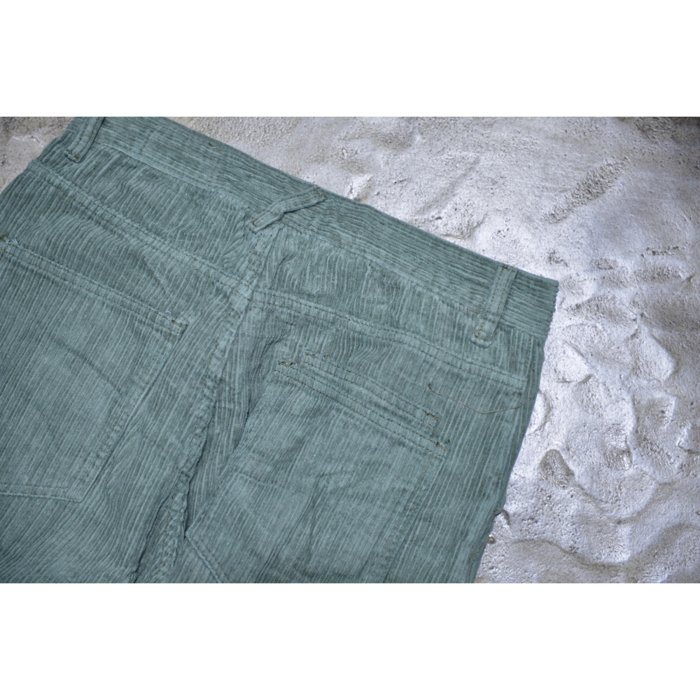 Green corduroy loose fit pants 法蘭絨長褲 EL CAPITAL-細節圖5